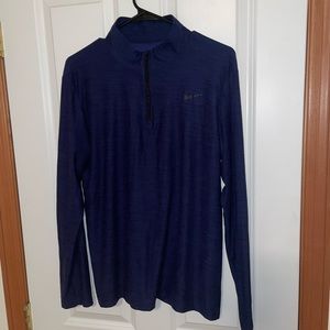NIKE Dry-Fit Pullover Large Blue Slim Fit